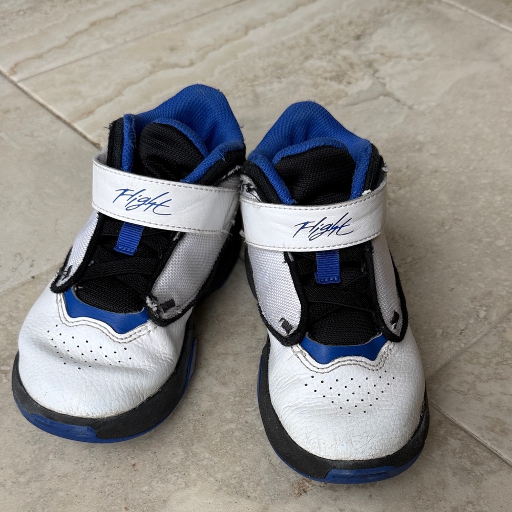 Jordan Kids White and Blue Sneakers